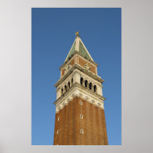 Campanile Piazza San Marco, Venedig, italien Affisch