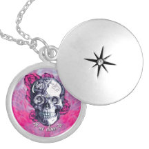 Can't tie me down nautical skull in pink necklaces