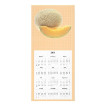 Cantaloupen ringer och calendar kortet rackkort med full färg