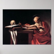 Caravaggio St Jerome Affisch
