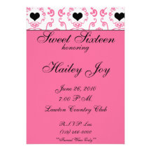 card1 kopierar, sweet sixteen som hedrar, Hailey g Skräddarsydda Inbjudan