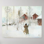 Carl Larsson - bekläda gården och tvättahuset Affischer