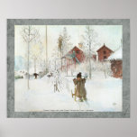 Carl Larsson - bekläda gården och tvättahuset Affisch