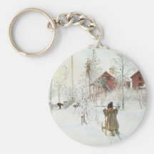 Carl Larsson - bekläda gården och tvättahuset Nyckel Ringar