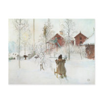 Carl Larsson - bekläda gården och Washhuset Vykort