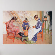 Carl Larsson besköt de ärtavattenfärgaffischen