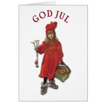 Carl Larsson: Brita - gud Jul! Hälsnings Kort