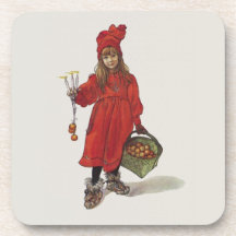 Carl Larsson Brita lite svensk flicka Glas Underlägg