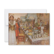 Carl Larsson: Julafton Inbjudningskort