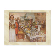 Carl Larsson "julafton ", Vykort