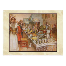 Carl Larsson "julafton ", Vykort
