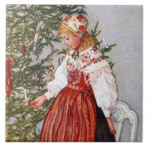 Carl Larsson julgrankonst belägger med tegel Trive Kakel
