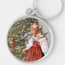 Carl Larsson julgrannyckelring Keychain