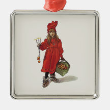 Carl Larsson lite svensk flicka: Brita som Iduna Julgransdekorationer