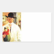 Carl Larsson med leksakclownen Klistermärken