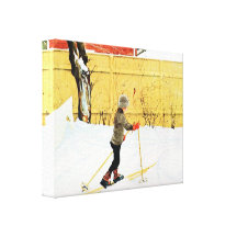 Carl Larsson pojkeskidåkning på det Falun hemmet Kanvasdukar Med Gallerikvalitet