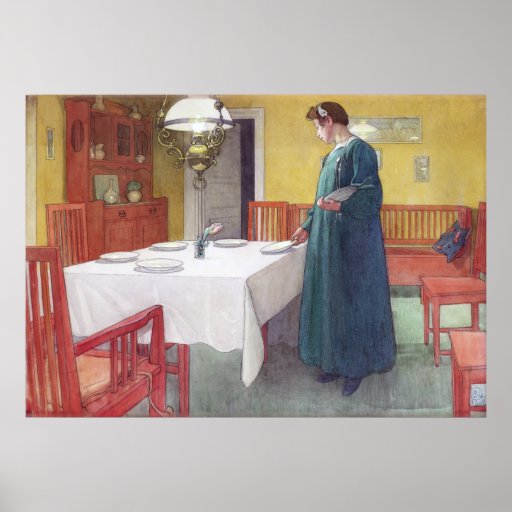 Carl Larsson skolar trycket för lunchkonstaffische