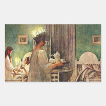 Carl Larsson St Lucia dagjul i sverige Rektangelformat Klistermärke