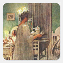Carl Larsson St Lucia dagjul i sverige Klistermärke