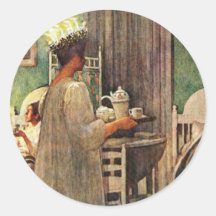 Carl Larsson St Lucia dagjul i sverige Klistermärke