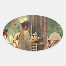 Carl Larsson St Lucia dagjul i sverige Klistermärke
