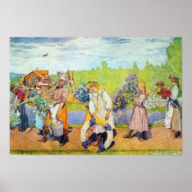 Carl Larsson: Utvändiga sommarvind blåser Print