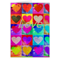Carte  coeurs multicolore
