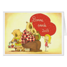 Carte de voeux Boucle d'Or et les trois ours
