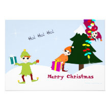 Carte invitation les lutins du pere noel