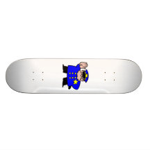 Cartoon Police Officer Skate Board