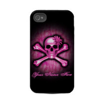 Case för rosa kromskalle- och CrossbonesiPhone 4