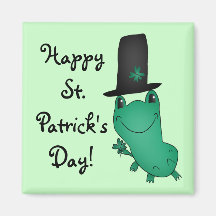 Cassies Sts Patrick groda för dag med shamrocken Kylskåpsnagnet