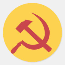 cccp ussr bultar och skäran rund klistermärke