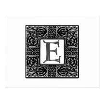 Celtic "e-" Monogram för silver Vykort