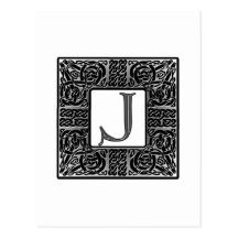 Celtic "j-" Monogram för silver Vykort