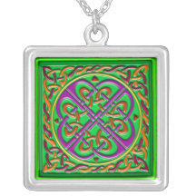 Celtic kvadrerar grönt halsband