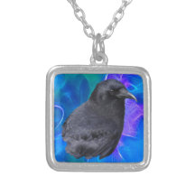 Celtic Pagan konst för Mystic korpsvart porträtt Halsband