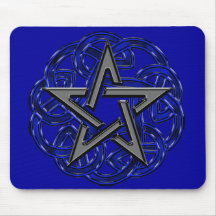 Celtic Pentagram Mousepad för svart & för blått Mus Matta