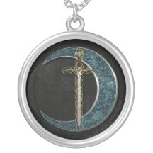 Celtic svärd och måne halsband