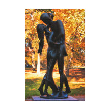 Central Park höst: Romeo & Juliet staty 02 Sträckt Canvastryck