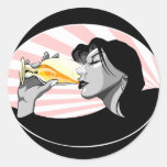Champagne som dricker kvinnaklistermärken