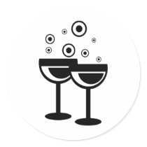 Champagneexponeringsglas klistermärken