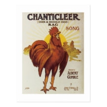 Chanticleervintagesongbooken täcker vykort