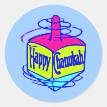 Chanukah Dreidel Runda Klistermärken