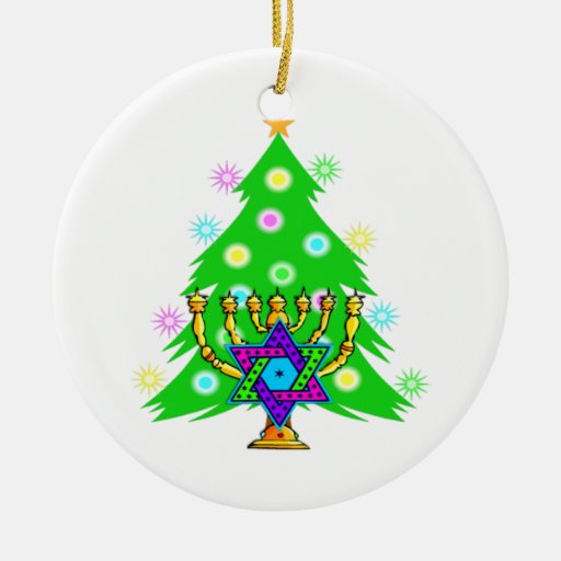 Chanukkah och jul julgransdekoration
