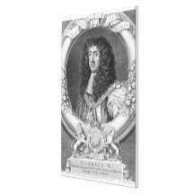 Charles II (1630-85) kung av Storbritannien och ir Sträckta Canvas Tryck