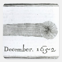 Charless komet, December 1652 Fyrkantigt Klistermärke