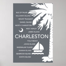 Charleston SC-städer - kol Affisch