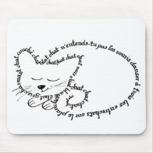 Chat dormant, chat charmant tapis de souris