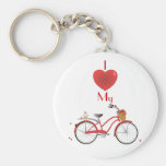 Cheery körsbärsröd cykel nyckelring